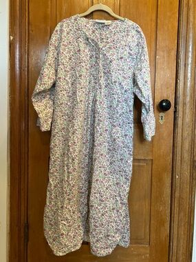 Vermont Country Store Portuguese Flannel Floral Nightgown